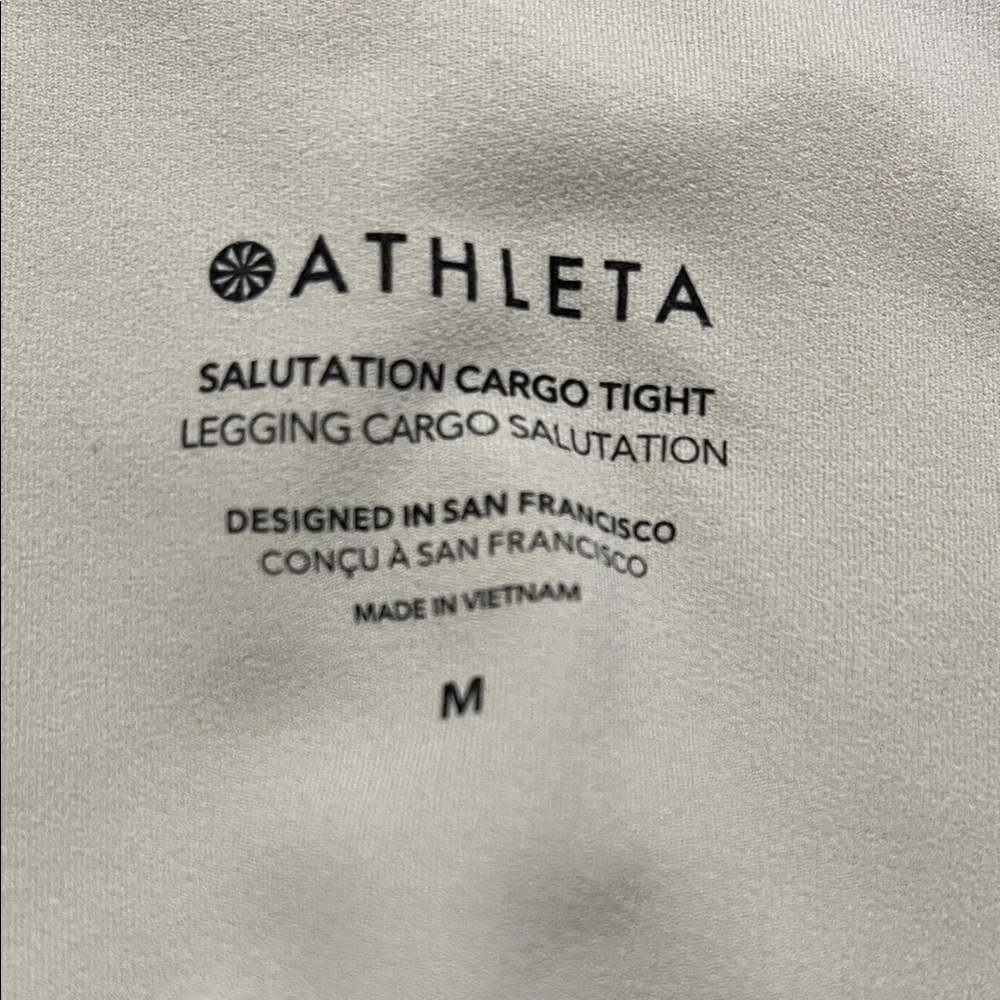 Athlete  solution Cargo Tight Cream High-Waisted Leggings - Picture 5 of 7